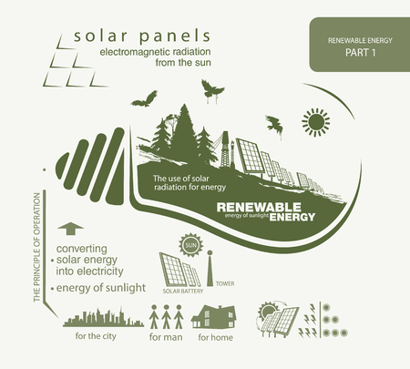 Infographics  renewable source of solar energyのイラスト素材