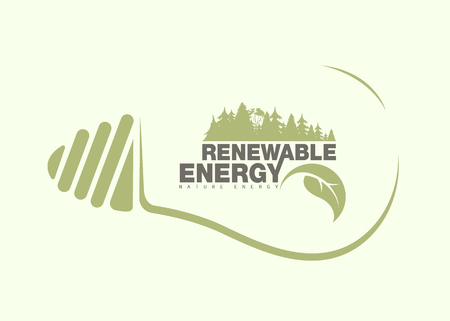 Renewable energy of earth in bulb. The concept of ecologyのイラスト素材