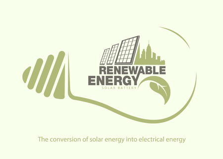 Renewable energy of solar energy in bulb. The concept of ecologyのイラスト素材