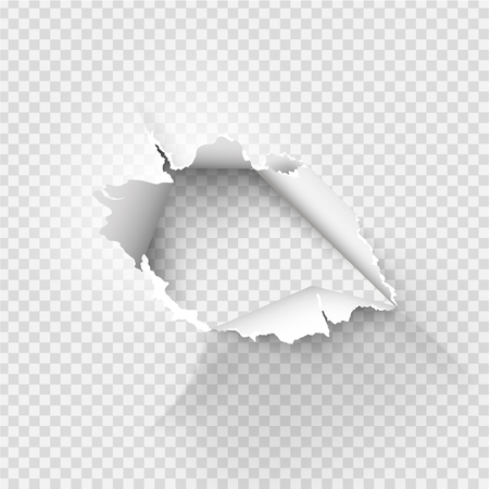 ragged Hole torn in ripped paper on transparent backgroundのイラスト素材