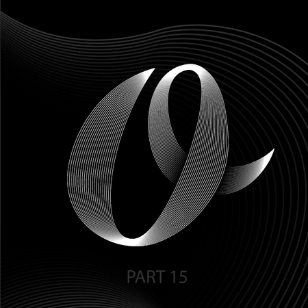 The letters of lines with shadows alphabet Oのイラスト素材