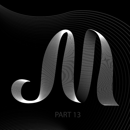The letters of lines with shadows alphabet Mのイラスト素材