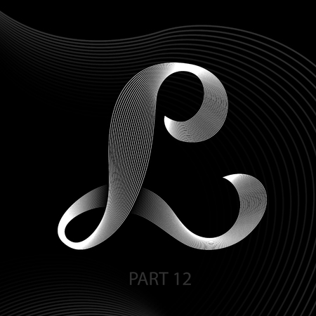 The letters of lines with shadows alphabet Lのイラスト素材