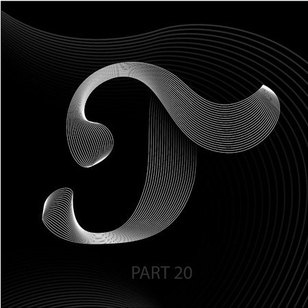 T letters of lines with shadows alphabet.のイラスト素材