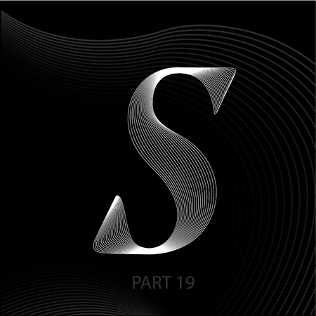 S letters of lines with shadows alphabet.のイラスト素材