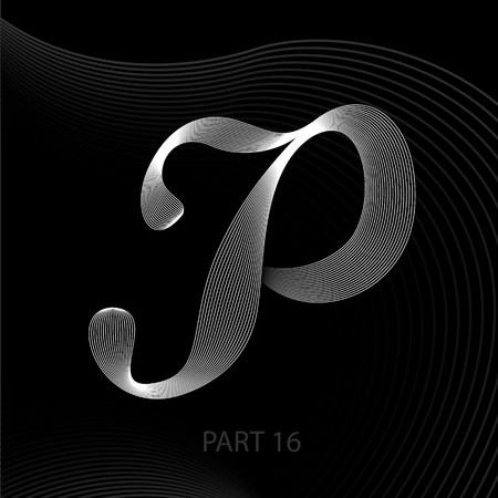 The letters of lines with shadows alphabet Pのイラスト素材