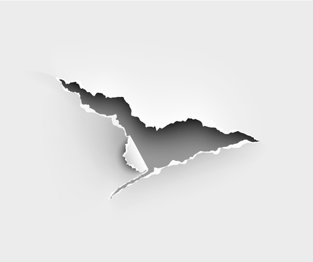 Hole torn in ripped paper on white backgroundのイラスト素材