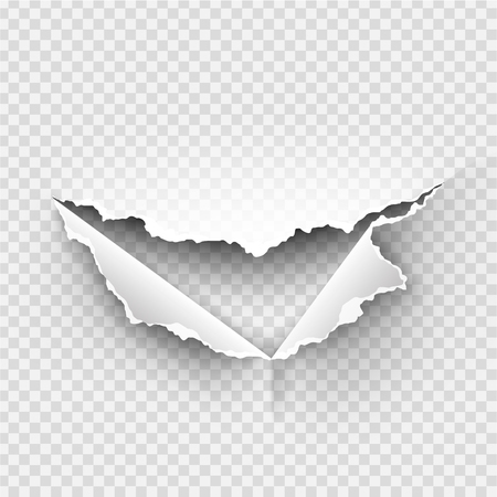 ragged Hole torn in ripped paper on transparent backgroundのイラスト素材