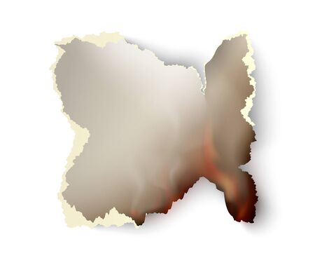 burning design templates torn paper with fire and textのイラスト素材