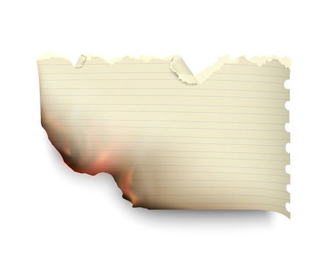 burning design templates torn paper with fire and textのイラスト素材
