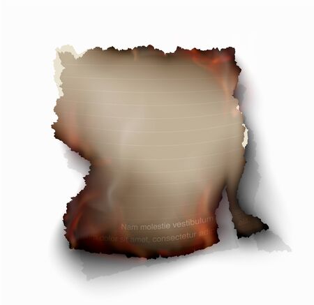 Burning design template of torn paper with fire and textのイラスト素材