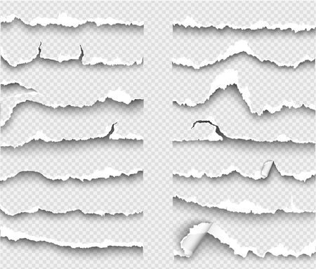 Set of elements transparent design templates torn paperのイラスト素材
