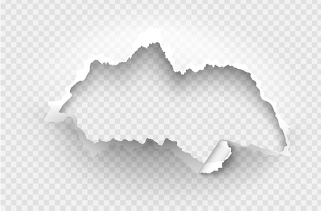 ragged Hole torn in ripped paper on transparent backgroundのイラスト素材