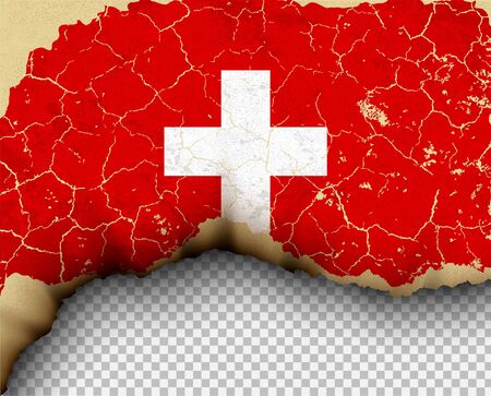 Element ripped Switzerland flag country templates torn paper burning.のイラスト素材