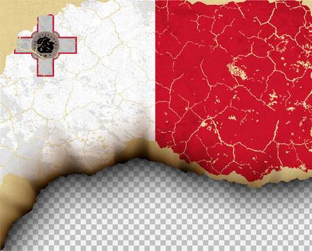 Malta element ripped flag country templates torn paper burningのイラスト素材