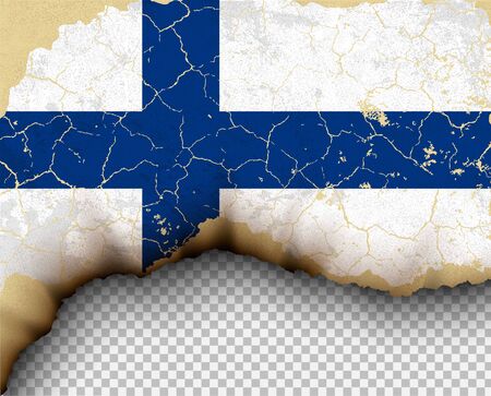 Finland element ripped flag country templates torn paper burningのイラスト素材