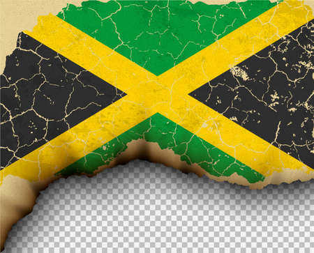 Element ripped Jamaica flag country templates torn paperのイラスト素材