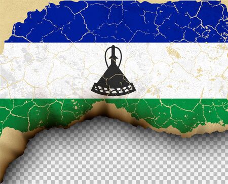 element ripped Lesotho flag country templates torn paperのイラスト素材