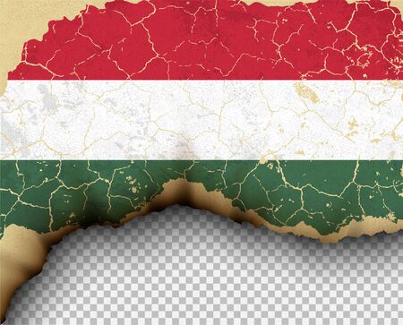 Element ripped hungary flag country templates torn paperのイラスト素材