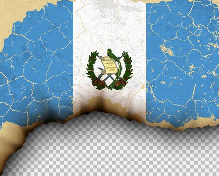 Element of ripped Guatamala flag country templates torn paper burning.のイラスト素材