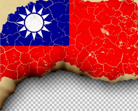 Element ripped Taiwan flag country templates torn paperのイラスト素材