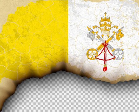 Ripped Vatican flag country templates torn paper illustration.のイラスト素材
