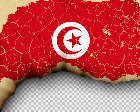 Element ripped Tunisia flag country templates torn paper burning.のイラスト素材
