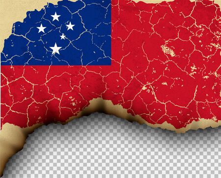 Ripped Samoa flag country templates torn paper illustration.のイラスト素材