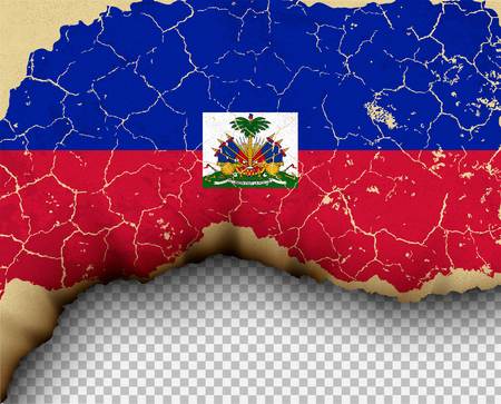 Element ripped Haiti flag country templates torn paper burning.のイラスト素材