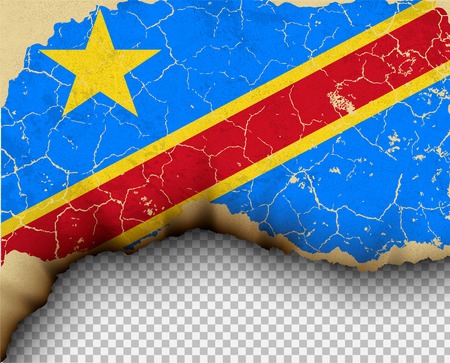 Element ripped Democratic Republic of the Congo flag country templates torn paper burning.のイラスト素材