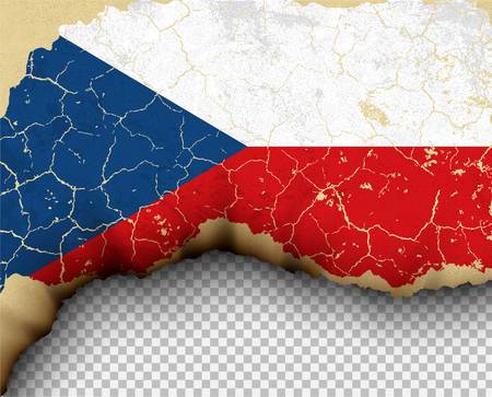 Element Czech Republic ripped flag country templates torn paper burning.のイラスト素材