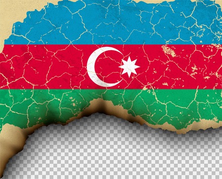 Element ripped Azerbaijan flag country templates torn paper burning.のイラスト素材