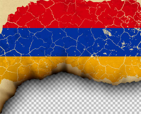Ripped Armenia flag country templates torn paper illustration.のイラスト素材