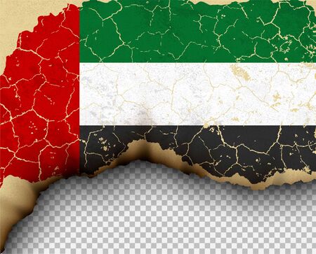 Element ripped United Arab Emirates flag country templates torn paper burning.のイラスト素材