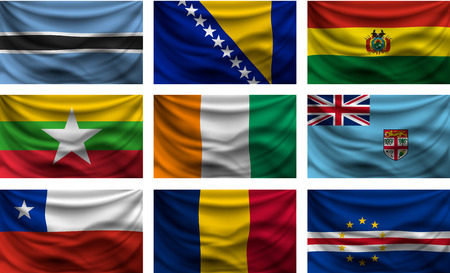 background set wave country flag with shadowsのイラスト素材