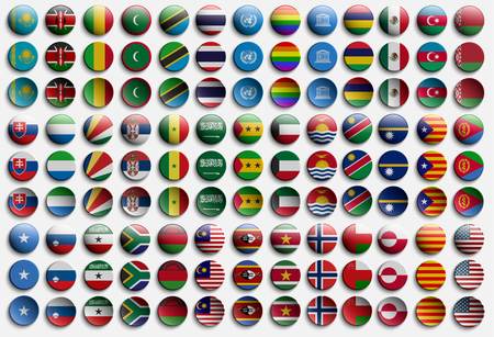 badge of icon from flags of countries of world setのイラスト素材