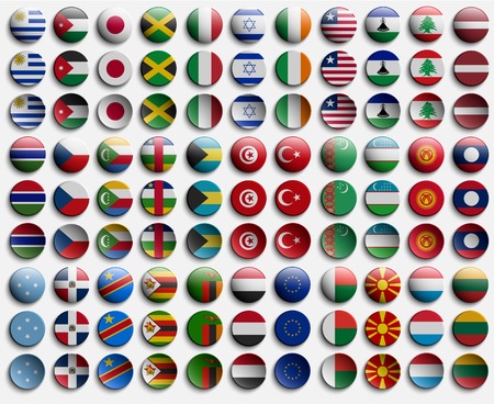 badge of icon from flags of countries of world setのイラスト素材