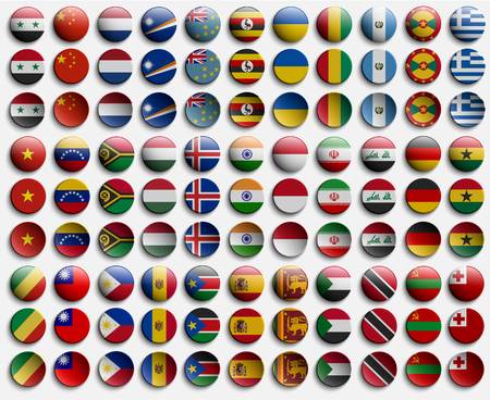 badge of icon from flags of countries of world setのイラスト素材