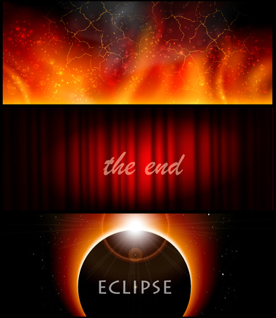 Set of red abstract banner vector Designのイラスト素材