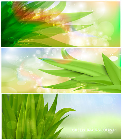 set of grass nature banner vector Designのイラスト素材