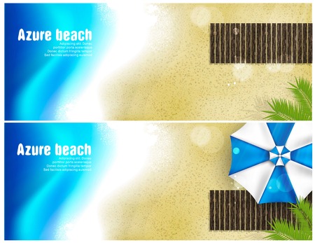 set of beach banner vector Designのイラスト素材