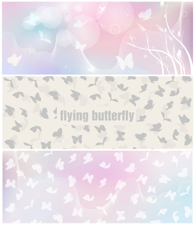 set of butterfly banner vector Designのイラスト素材