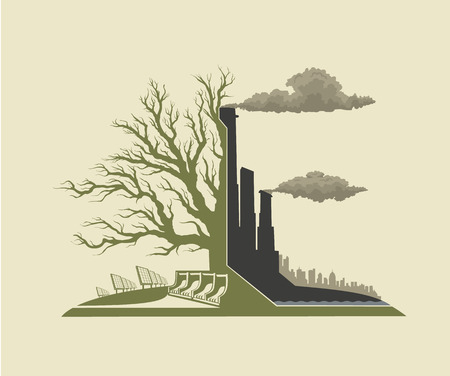 Evolution of renewable energy concept of greening of the worldのイラスト素材