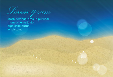 sun sea sand beach with glare and seaのイラスト素材