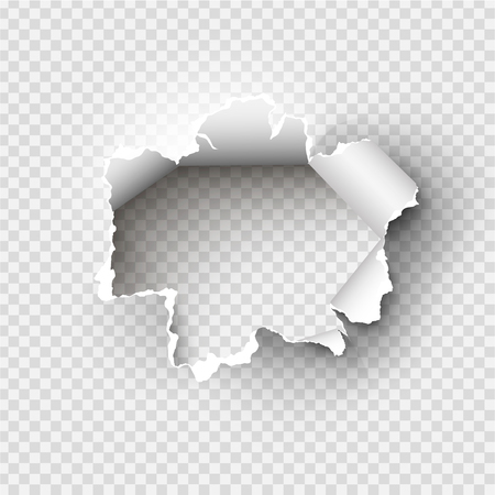 ragged Hole torn in ripped paper on transparent backgroundのイラスト素材