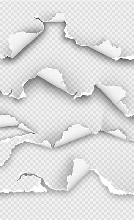set of elements transparent design ripped templates torn paperのイラスト素材