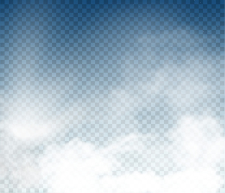 vector clouds and smoke on blue sky on transparentのイラスト素材
