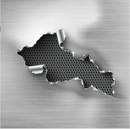 ragged Hole torn in ripped steel on metal backgroundのイラスト素材