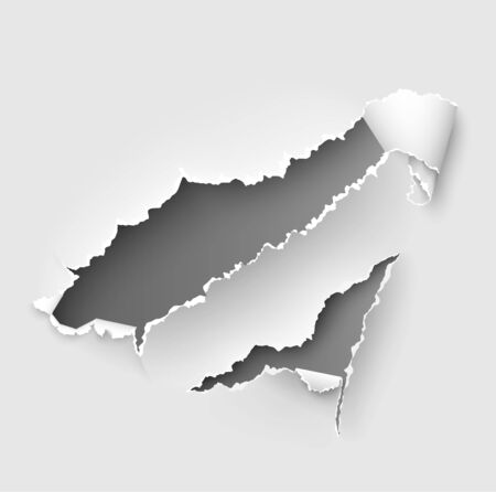 Torn ripped paper vector template, sides with ripped edges on realistic paper background. Ripped side set of banners for web and print and space for text.のイラスト素材