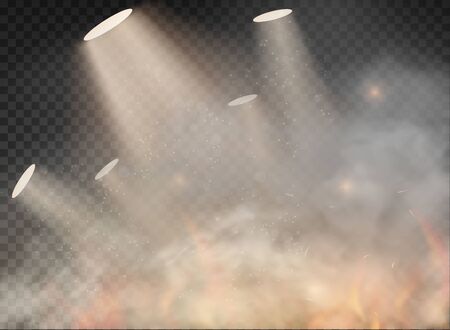light lamp and Smoke isolated on transparent backgroundのイラスト素材
